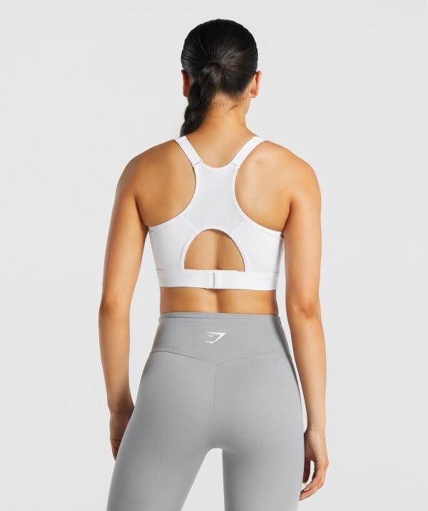 Damske Športové Podprsenky Gymshark Racer Back Biele | FK0793581
